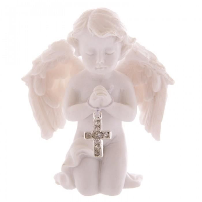Figurine Ange Chérubin Fontaine Eau Bénite – Porcelaine Peinte à La Main – Style Baroque – 30 Cm