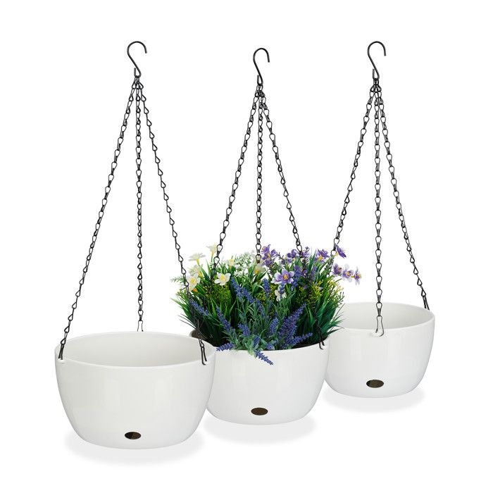 Lot De 4 Pots De Fleurs Suspendus Avec Arrosage Automatique YSTP