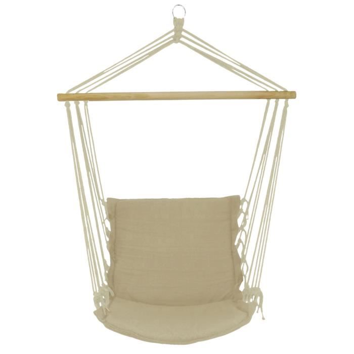 hamac/balancelle beige - chaise suspendue brésilienne 60x120x130 cm