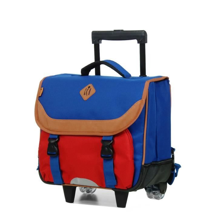 Cartable sac a dos a roulettes SNOWBALL BLEU 41 cm