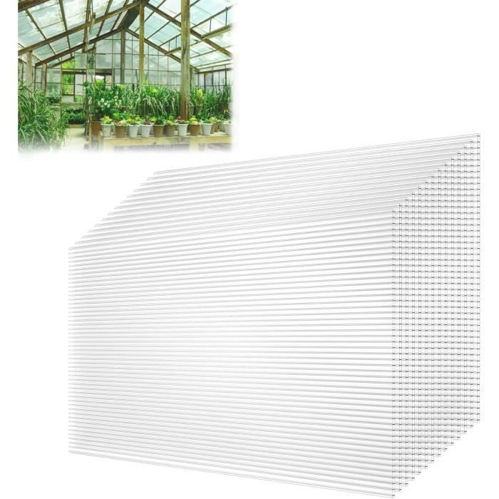 Plaques De Serre En Polycarbonate - Lot De 14 - 70x150cm - Épaisseur 4mm - Résistant Grêle