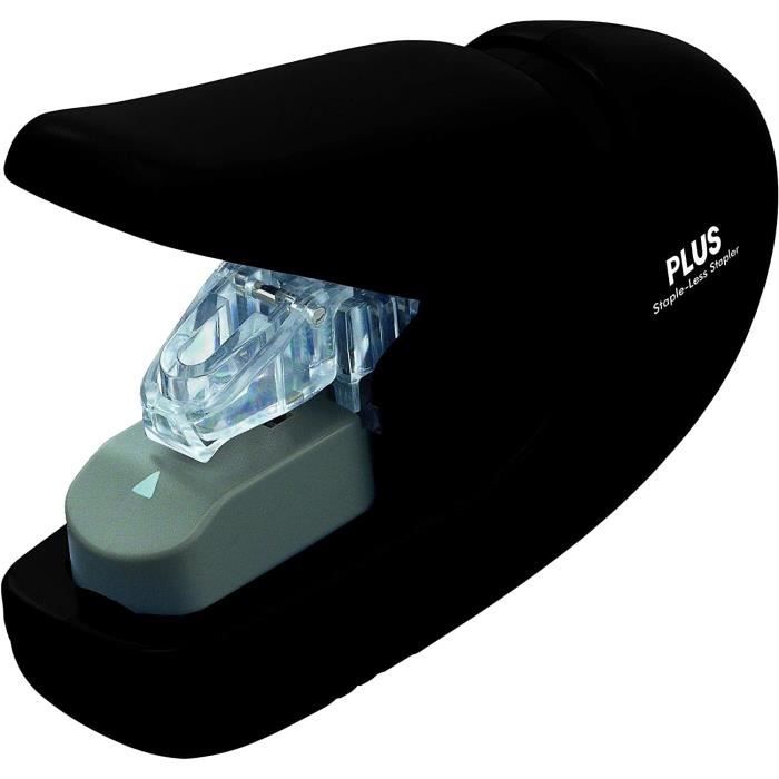 NectaRoy Agrafeuse Sans Agrafes, Dessin Animé Transparent Paper Clinch, Reusable Stapler Avec 50 Pinces De Recharge, Pour école Bureau Maison Les Documents De Bureau Et La Reliure De Livres