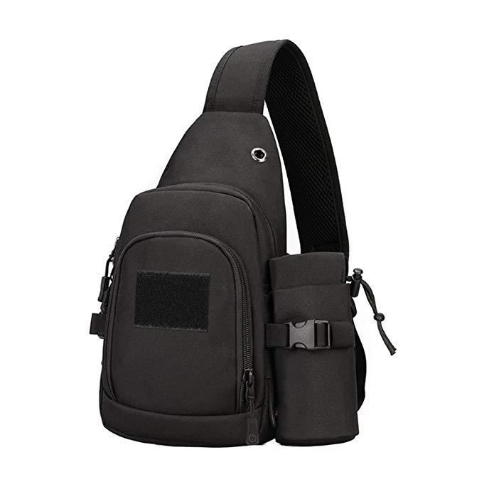 Sac Bandoulière Tactique Militaire Poitrine Sac À Dos avec Bouteille D