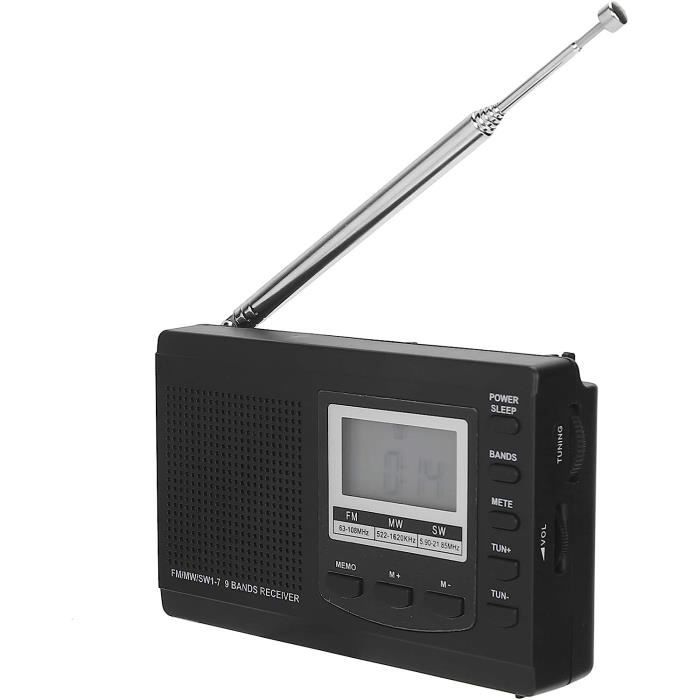 Radio Portable, Radio Fm Am À Piles Avec Réveil Numérique Et Affichage