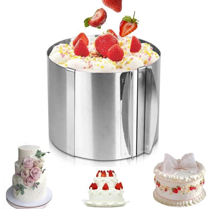 Cercle à Pâtisserie Réglable 16-30 Cm - Hauteur 20 Cm En Acier Inox - Pour Gâteaux, Cheesecakes Et Desserts