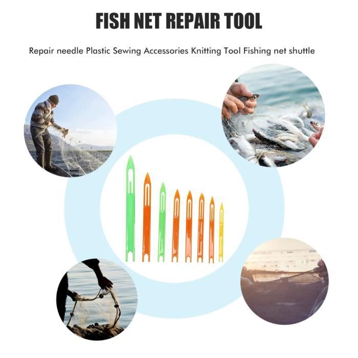 VGEBY Kit de 8 aiguilles pour filet de pêche outil tricot spécial pour réparer les filets