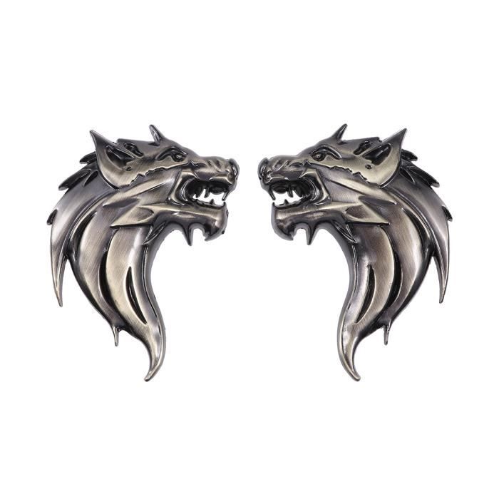 Topker T/ête de Loup de Moto Moto Voiture Porte Decal Badge Paster Film Emblem Autocollants Casque Camion D/écor