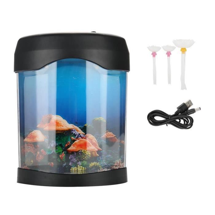 Meilleurs prix pour Mini Aquarium - VVIKIZY - LED Multicolore - 17x9x23 cm - Éclairage Ambiance - Poisson Exotique