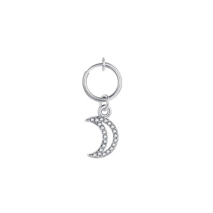 Clip Ventre Papillon Faux Piercing Nombril Crdifu - Clip Sans Perçage, Design Papillon Argent, Acier Inoxydable Anneau Ventre Décoratif