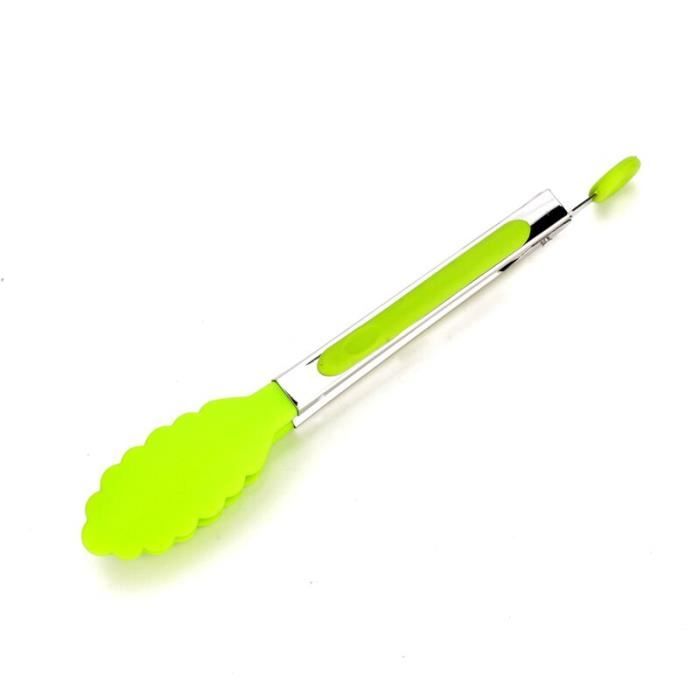 Lot de 2 pinces de cuisine en silicone 22,9 cm et 30,5 cm Sans BPA - Poignée en acier inoxydable Anti-adhésive Pour barbecue, cuisson, buffet, salade, sucre - Avec embouts en silicone