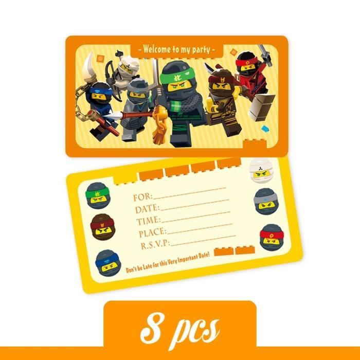 Invitation Card Fournitures De Fete D Anniversaire Ninja Masquee Plateau De Paille En Papier Fournitures De Super Heros Cadeaux Cdiscount Beaux Arts Et Loisirs Creatifs