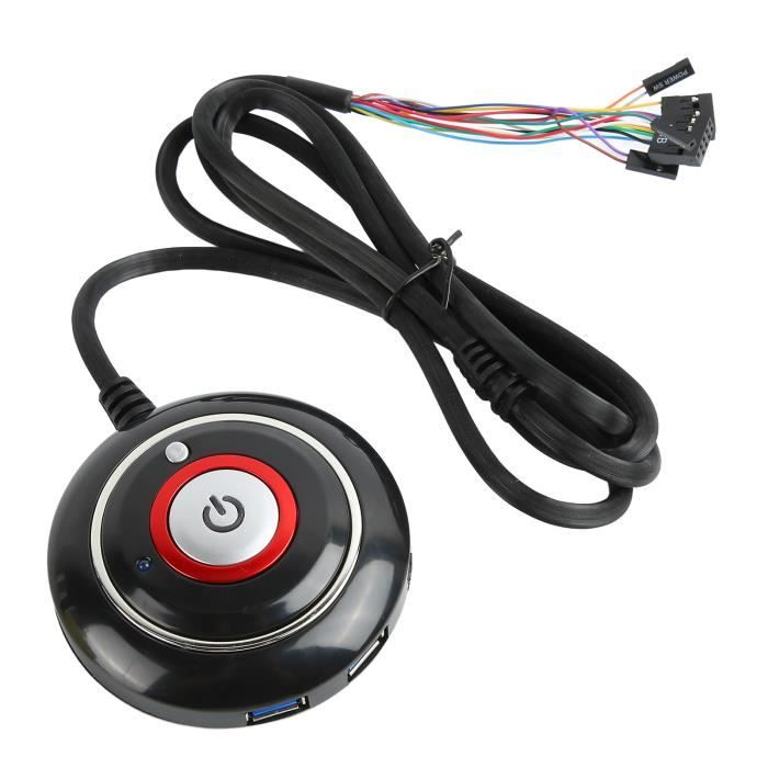 Bouton Power Externe Pour PC - Câble De 2m, Interrupteur Mécanique Avec Rétroéclairage RGB, Facile à Installer