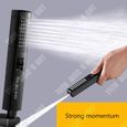 TD® Pommeau de douche anti-calcaire economie d'eau flitrant haute pression led pluie carré noir portable pressurisé antidéflagrant-1