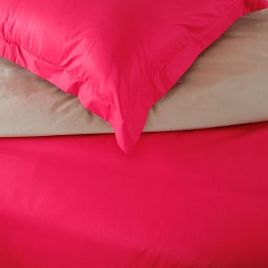 LINANDELLE Housse de Couette Unie Coton Percale et Taie VAELIA