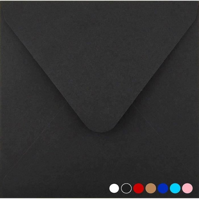 Enveloppe Noire Carrée 15X15 Cm, Haute Qualité