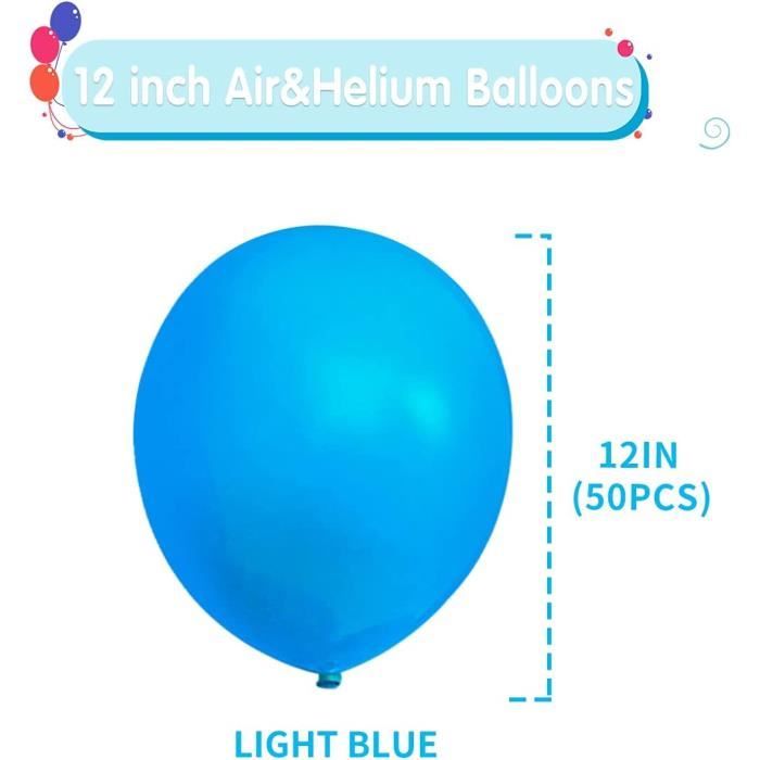 20 ballons bleu ciel nacrés