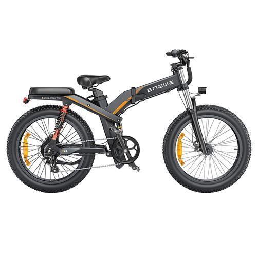 Velo electrique pliable ENGWE X24 24 pouces Autonomie 150km tout terrain suspension avant et arriere fat bike 48V29.2Ah Noir Cdiscount Sport
