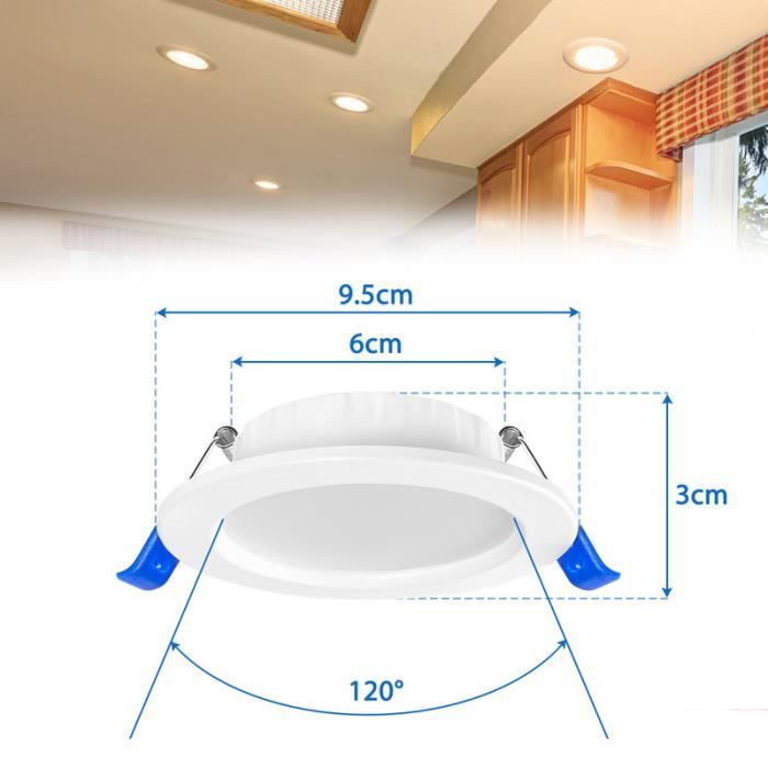UISEBRT Lot de 20 Spots LED Encastrables Plat 5W Luminaire Spot Plafond  Encastré Aluminium Mini pour Cuisine Salon - Blanc Froid - Cdiscount Maison