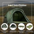 GOPLUS Lit de Camping pour 2 Personnes,Charge 300KG,Tente Pliable avec Auvent Détachable,Lit Double Surélevé/Tapis de Couchage,Vert-2