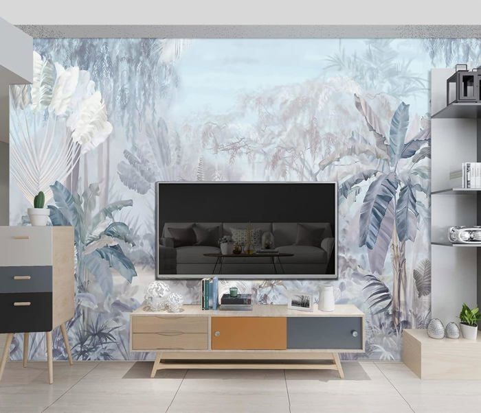 Papier Peint Panoramique Palmiers De La Jungle Moderne Papier Peint 3D ...