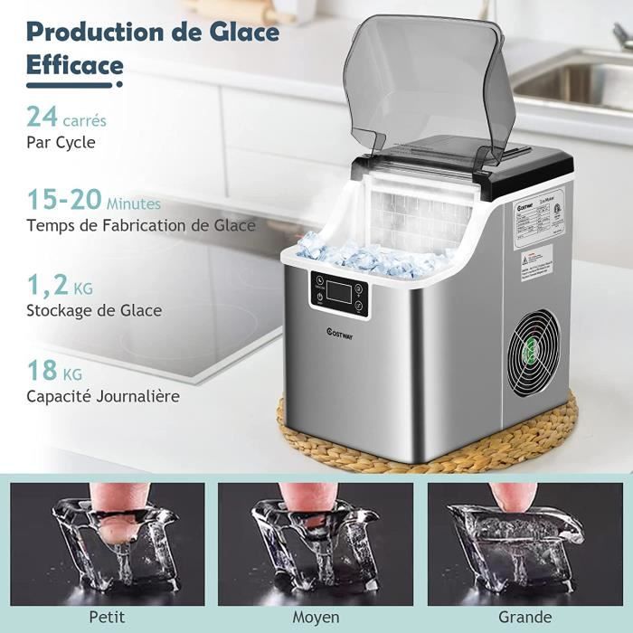 Machine à glaçons commerciale VEVOR 68 kg 24h Argenté Ice Maker  Professionnel - Cdiscount Electroménager
