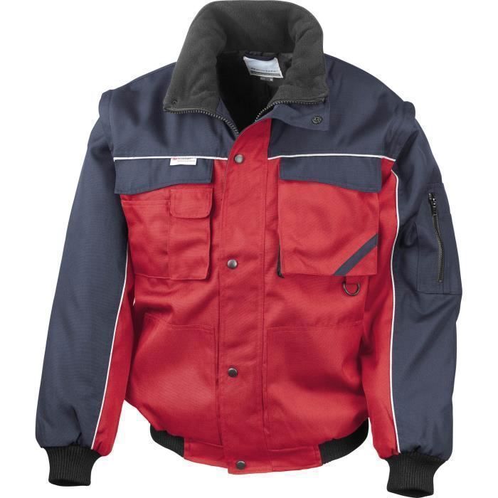 Ensemble De Travail Homme Veste + Pantalon Cargo - Polyester/coton, Multi-poches - Taille L, Bleu Marine - Pour Chantier, Jardinage, Bricolage