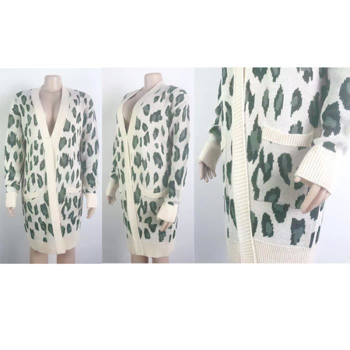 Veste Gilet Femme - Womens Long Sleeve Leopard Fuzzy Fleece Zipper Hooded Jacket Coats Outerwear With Pocket Manteau De Marque