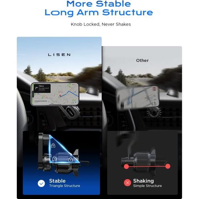 Test Lisen Support smartphone voiture aimants : très simple et