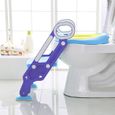 Aufun Siège de toilette pour enfants avec rembourrage en PU réglable en hauteur Potty Trainer pliable, bleu + violet-3
