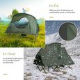 GOPLUS Lit de Camping pour 2 Personnes,Charge 300KG,Tente Pliable avec Auvent Détachable,Lit Double Surélevé/Tapis de Couchage,Vert-3
