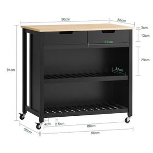 Table De Travail En Inox Avec 2 étagères - 91.5x61x90 Cm, Charge Max 250 Kg | Pour Cuisine, Atelier, Garage - 2