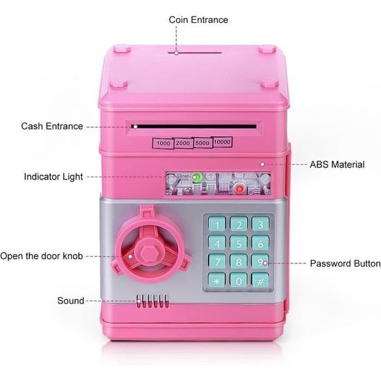 KBIBCK Tirelire Électronique Dinosaure - Banque Épargne Automatique Avec Compteur Pour Enfants