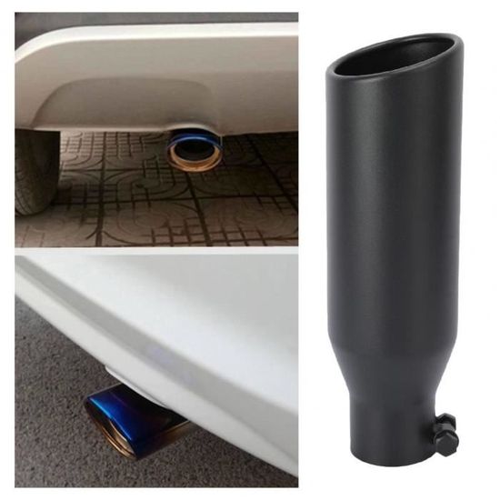 Embout D'Échappement Voiture Forme Cœur | Acier Inoxydable Noir | Diamètre Entrée 63 Mm | Universel