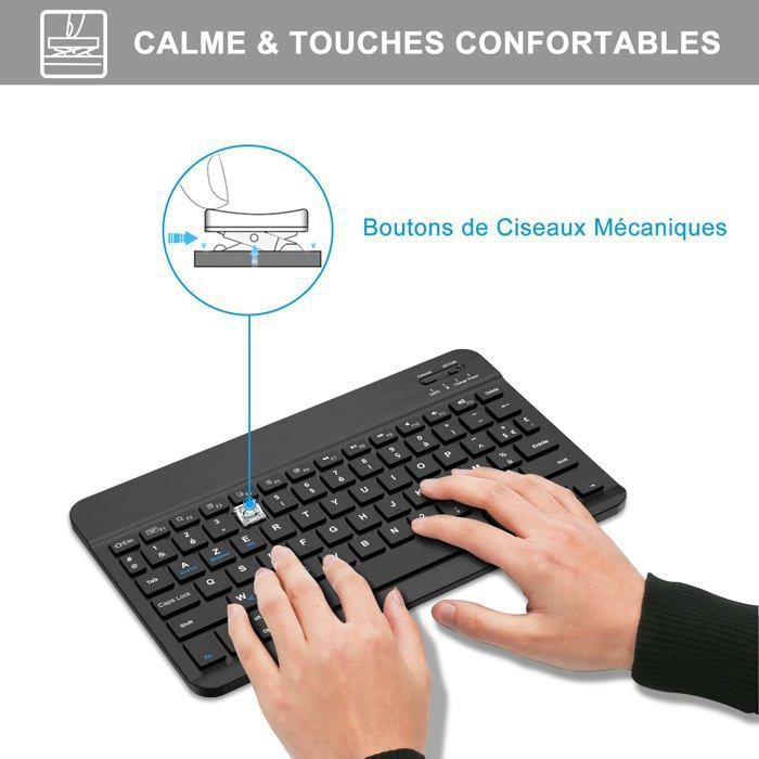 Rii i4 Mini Clavier sans Fil Bluetooth & 2.4 GHz (AZERTY) avec pavé