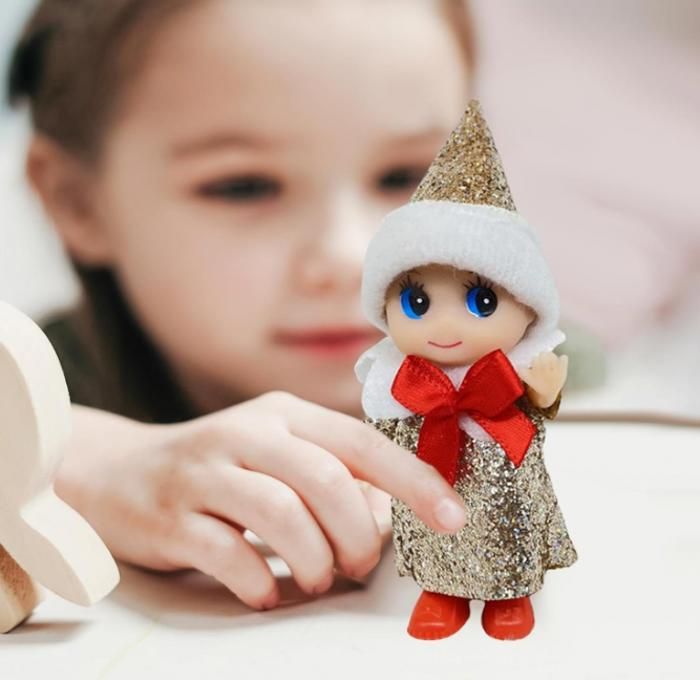 Mini Figurine Elfe De Noël - Bébé Lutin Farceur Articulé, 9 Cm - Pour Décorer Cheminée, Table, Sapin - Cadeau Mignon Pour Enfants - 5