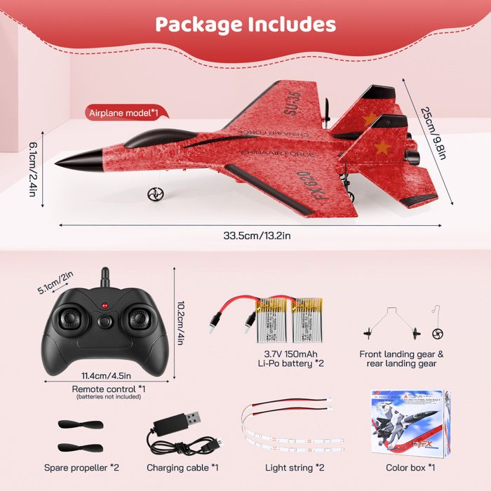 Jradse Avion Télécommandé, 2.4 GHz Avion RC, 2 Modes de Démarrage Avions Radiocommandés avec Système de Vol Gyroscopique à 3 Axes, Veilleuse LED et Chargement USB pour Débutants et Enfants(Jaune