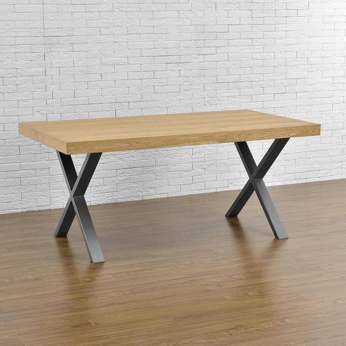 Bc-elec - HM6072-S 2 Pieds De Table En Acier Vernis Format Rectangulaire 60x72cm Pieds Pour Meubles Pieds De Table Metal 20574399