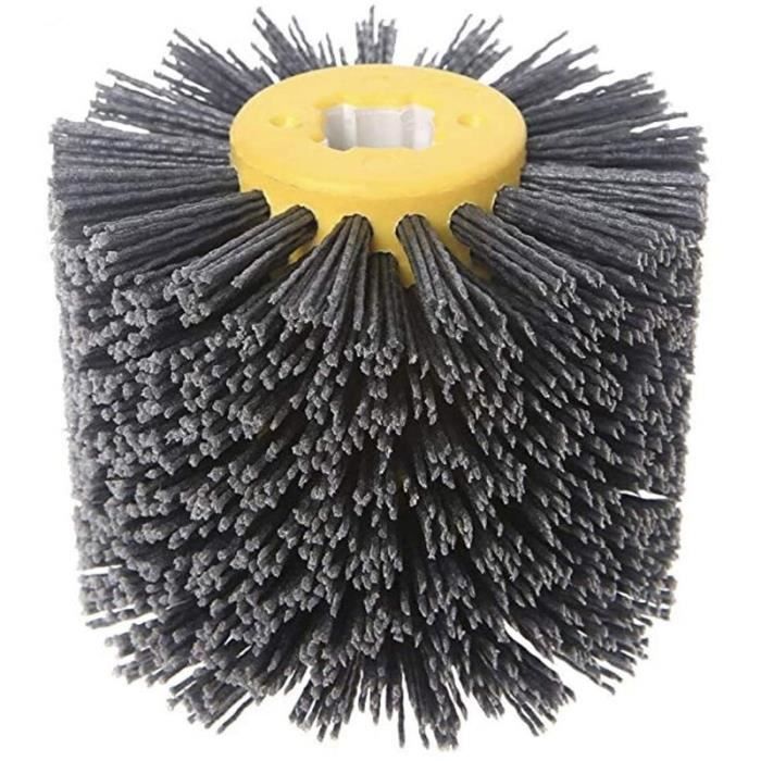 Meuleuse,Roue de brosse en fil de Nylon abrasif 100x120x13mm,pour
