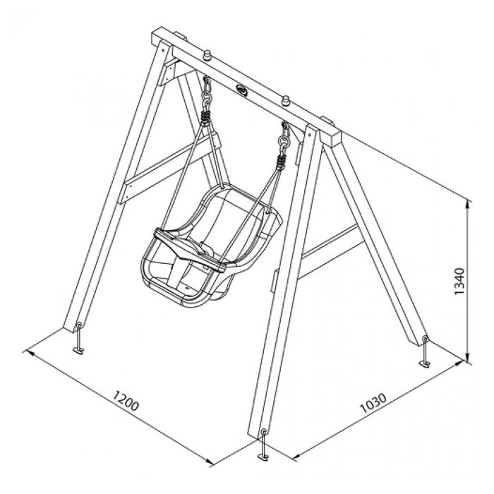 AXI Portique En Bois Gris / BLANC - Balançoire Bébé | Balançoire Turquoise / JAUNE Pour Les Enfants à Partir De 9 Mois | Balançoire Pour L'extérieur / Le Jardin