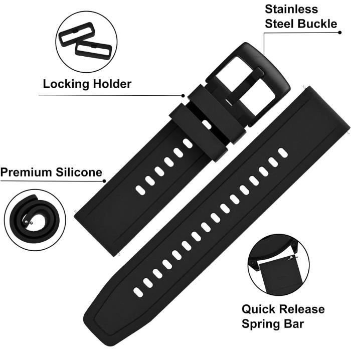 4 Anneaux Caoutchouc Pour Montre – Fixation De Bracelet 20 Mm, Uxcell, Pratiques