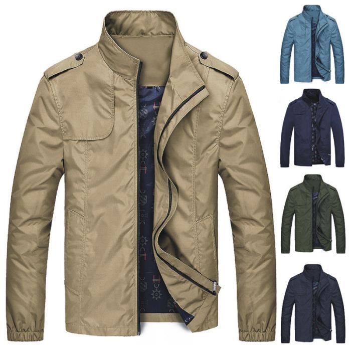Blouson Homme Mode Casual Leger Couleur Unie Veste Printemps Ete Coupe Vent Col montant Confortable Marque Luxe Veste Hommes Vert Vert Cdiscount Pret a Porter