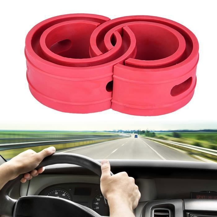 Kit De 2 Amortisseurs En Caoutchouc Pour Voiture - Diamètre 113 Mm, épaisseur 10 Mm, Rouge, Pour Amélioration Suspension