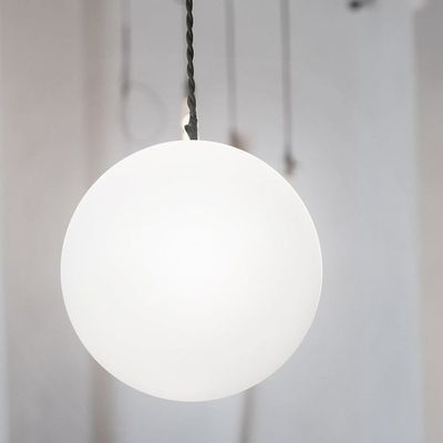 Abat-jour Sphérique Laiteux 150 Mm - Douille G9 - Plastique Incassable - Pour Lustre, Suspension - Blanc