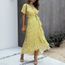 Femmes Boho Maxi Floral Summer Dot Mesdames Manches Courtes Robe Longue Fleurie Beige Beige Beige Achat Vente Robe Cdiscount