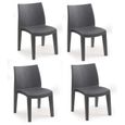 Chaises empilables effet rotin DMORA - Made in Italy - Anthracite - Jardin - Design - 48x55x86 cm-0