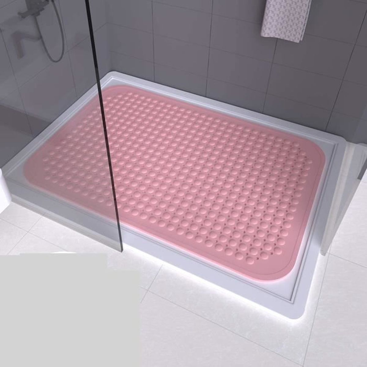 Tapis De Douche Antidérapant Enfant 53x53 Cm - Ventouses Puissantes, Motif Dauphin, Lavable