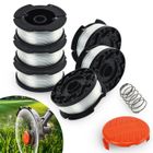 JINZDASU Bobine Fil Coupe Bordure Pour Black et Decker Coupe-Bordures,6 Bobines de Tondeuse Avec 1 Ressort et 1 Couvercle de Bobine