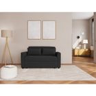 Ernest - Canapé droit 2 places convertible en velours côtelé - Noir