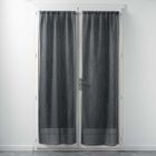 DOUCEUR D'INTERIEUR CDaffaires Paire droite passe tringle 2x70x200 cm voile sable applique filiane Anthracite