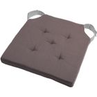 EMINZA Galette de chaise - Duo - Gris - 38x38 cm - 100% coton - Intérieur